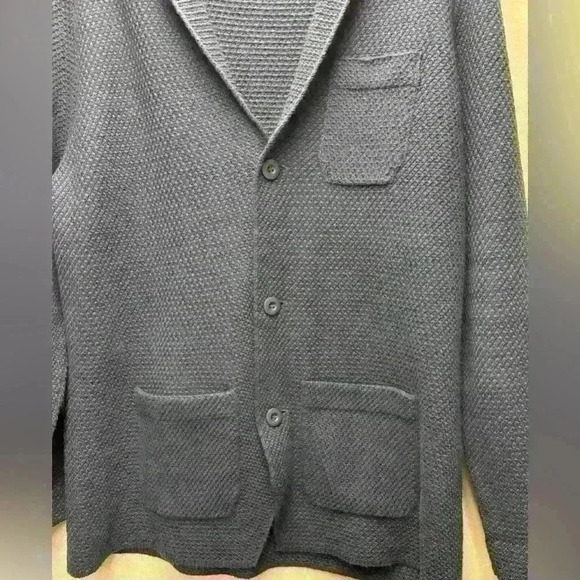 BRAX Men's Jasper Sweater Knit Blazer Sea Navy Blue Waffle Textured Size 52 - Picture 5 of 12